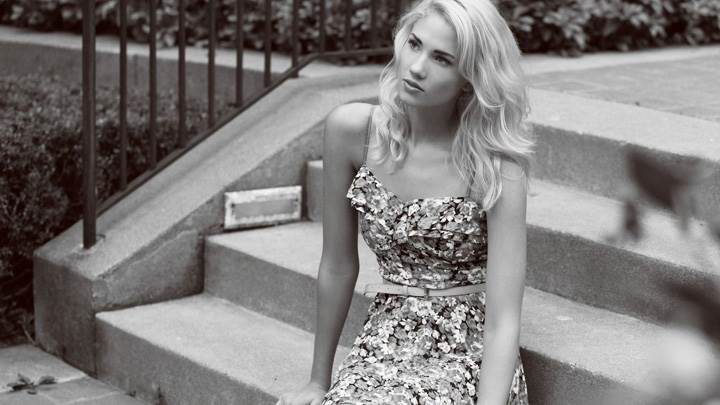 Berit Birkeland Black N White Sad Sitting Pose Photoshoot